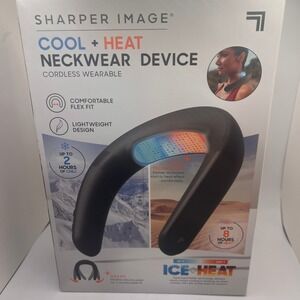 Sharper Image Cool + Heat Neckwear Device Unisex OS Black NEW Cordless Wearable